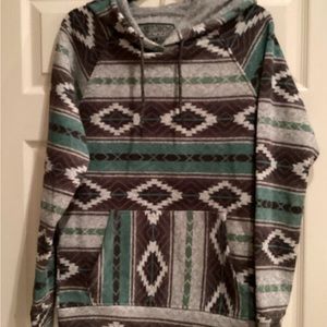 Brooklyn Cloth Baja Southwest Aztec Print Pullover Hoodie Men’s Size S.